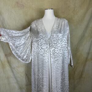 Vintage 80s Butterfly Sleeve Nightgown and Robe Set